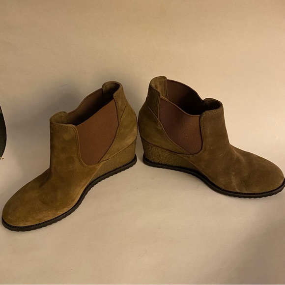Trask Tatom brown suede wedge ankle bootie boots 8.5 - Picture 8 of 11